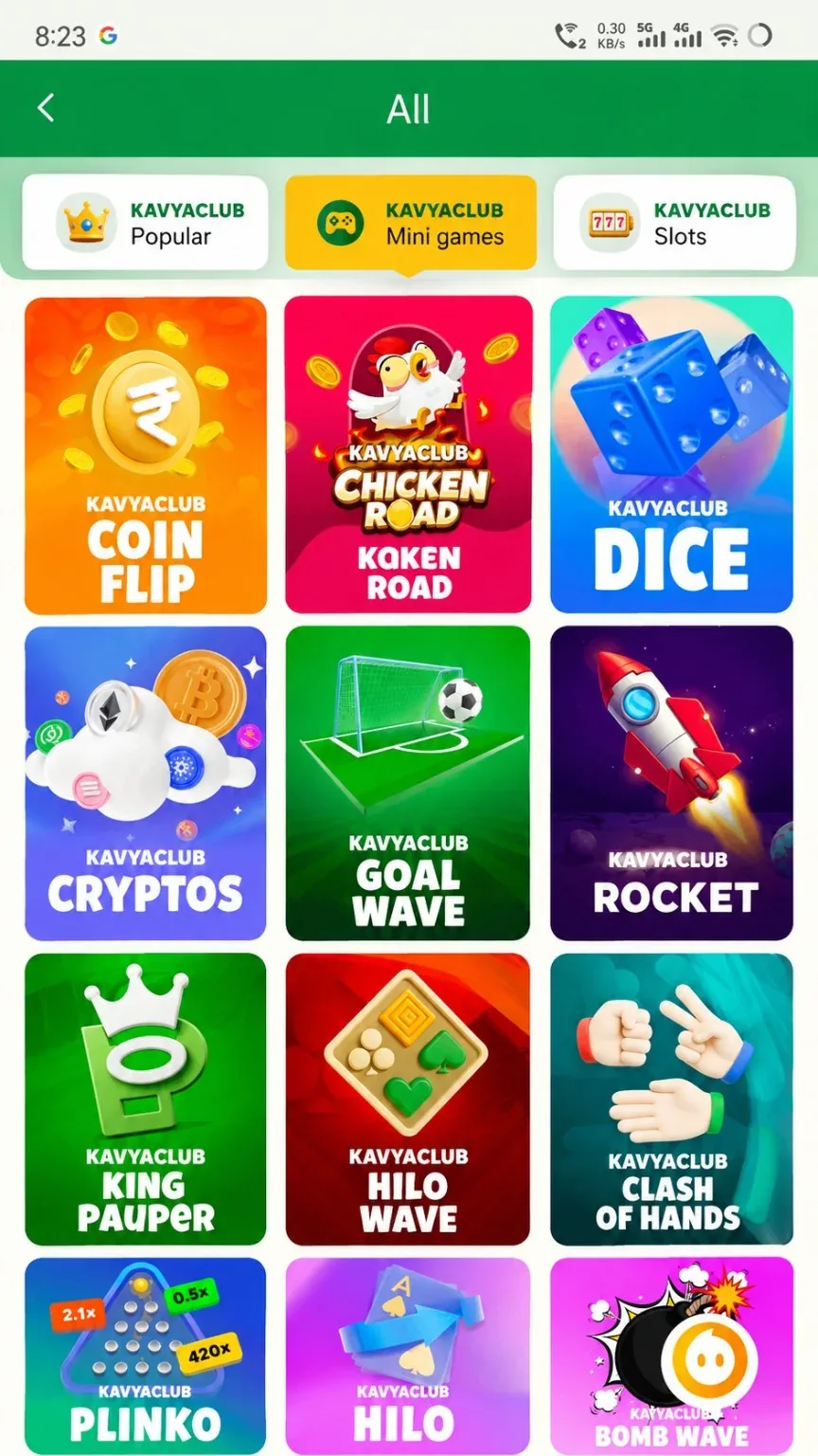 Kavyaclub Dice game card